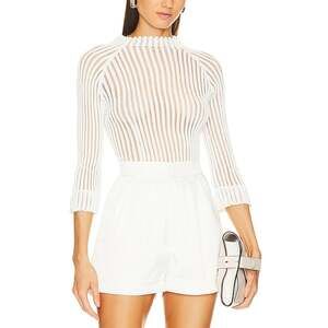 Nonchalant Label Ribbed Ivory Tassa Top Size M
